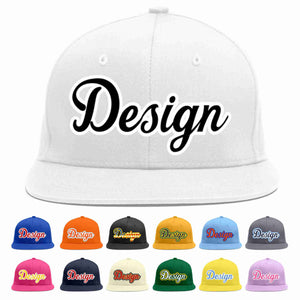 Custom White Black-White Flat Eaves Sport Baseball Cap Design for Men/Women/Youth