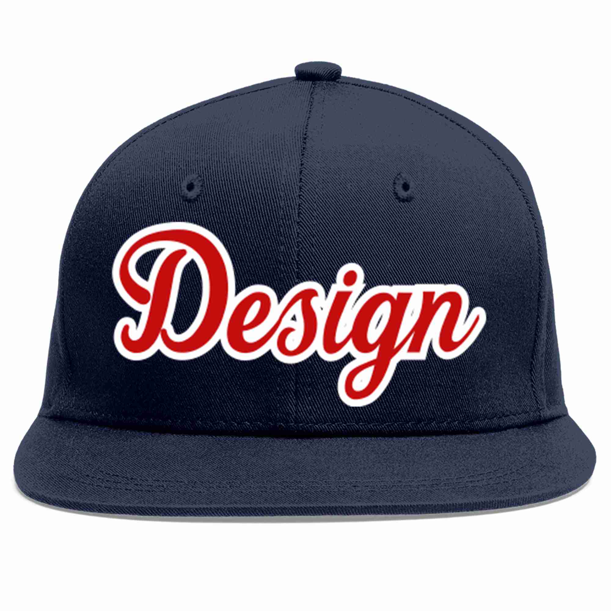 Conception personnalisée de casquette de baseball de sport à avant-toit plat rouge-blanc marine pour hommes/femmes/jeunes