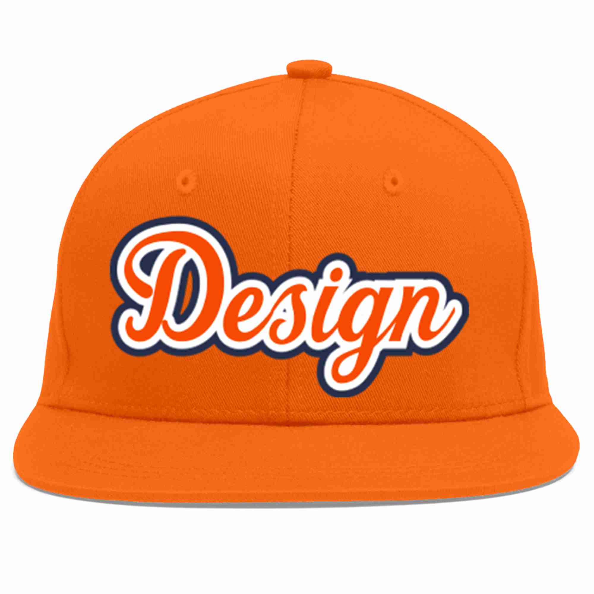 Custom Orange Orange-White Flat Eaves Sport Baseball Cap Design for Men/Women/Youth