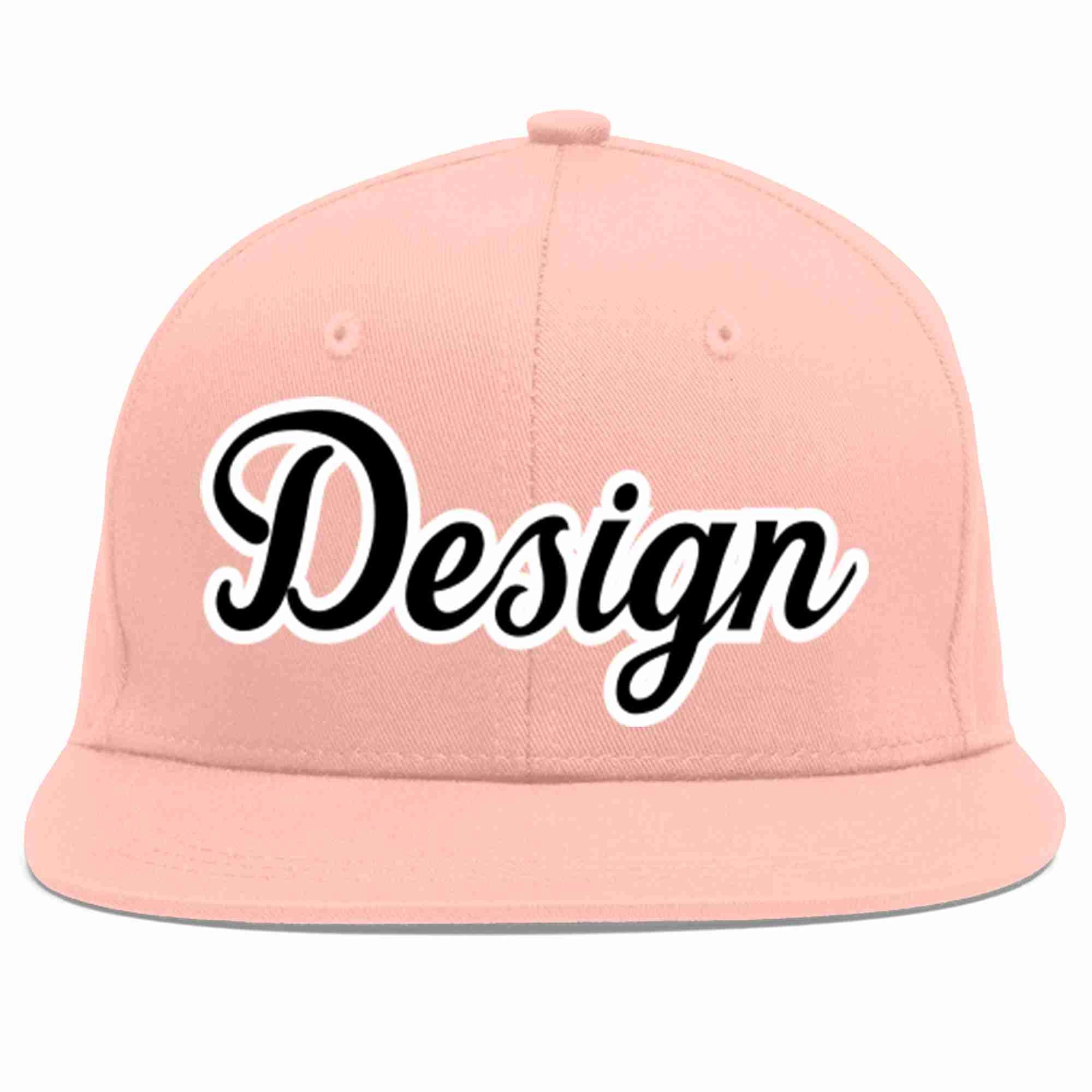 Conception personnalisée de casquette de baseball de sport à avant-toit plat rose noir-blanc pour hommes/femmes/jeunes