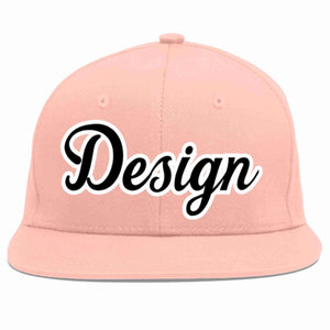 Conception personnalisée de casquette de baseball de sport à avant-toit plat rose noir-blanc pour hommes/femmes/jeunes