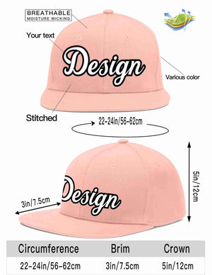 Custom Pink White-Black Flat Eaves Sport Baseball Cap Design for Men/Women/Youth