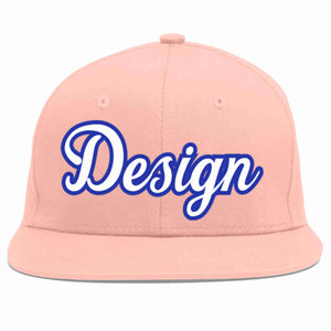 Casquette de baseball personnalisée rose blanc-Royal Flat Eaves Sport pour hommes/femmes/jeunes