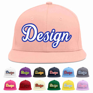 Casquette de baseball personnalisée rose blanc-Royal Flat Eaves Sport pour hommes/femmes/jeunes