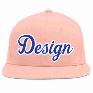 Custom Pink Royal-White Flat Eaves Sport Baseball Cap Design for Men/Women/Youth