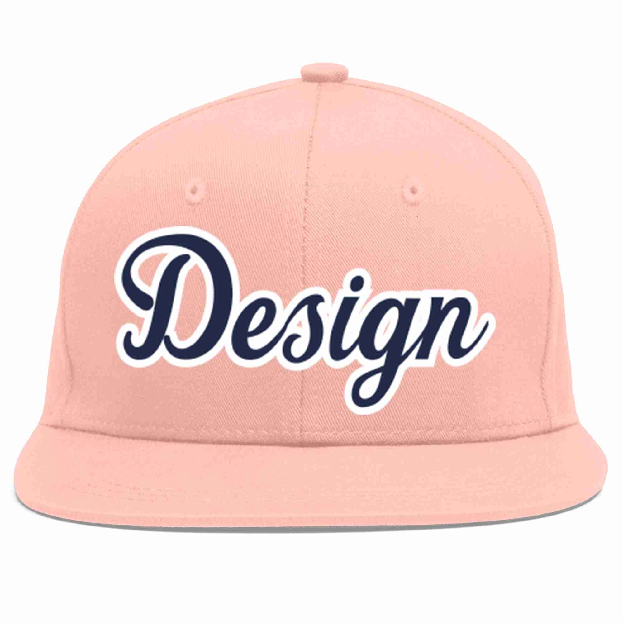 Conception personnalisée de casquette de baseball de sport à avant-toit plat rose marine-blanc pour hommes/femmes/jeunes