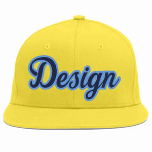 Conception personnalisée de casquette de baseball de sport à avant-toit plat bleu marine-bleu clair personnalisé pour hommes/femmes/jeunes