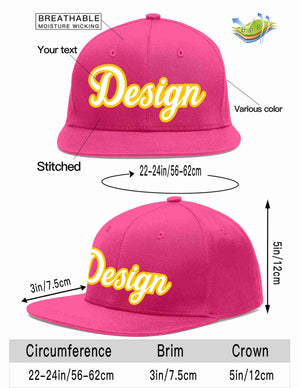 Custom Rose Red White-Gold Flat Eaves Sport Baseball Cap Design for Men/Women/Youth