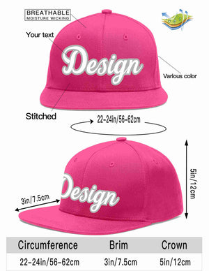 Custom Rose Red White-Gray Flat Eaves Sport Baseball Cap Design for Men/Women/Youth