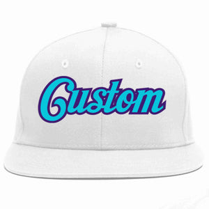 Custom White Light Blue-purple Casual Sport Baseball Cap