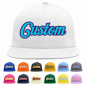 Custom White Light Blue-purple Casual Sport Baseball Cap