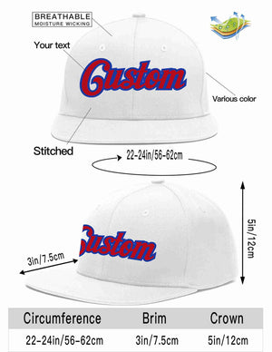 Custom White Red-Royal Casual Sport Baseball Cap