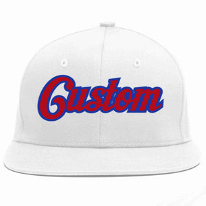 Custom White Red-Royal Casual Sport Baseball Cap