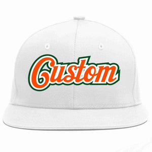 Casquette de baseball sport décontractée personnalisée blanc orange-blanc