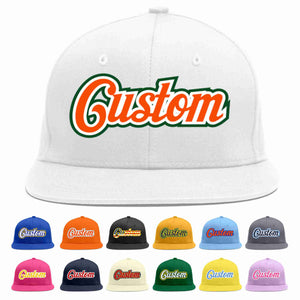 Custom White Orange-White Casual Sport Baseball Cap