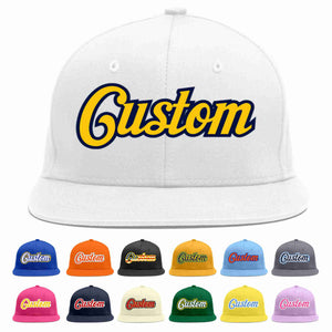 Casquette de baseball sport décontractée personnalisée en or blanc-marine