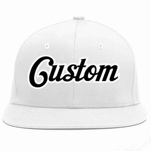 Custom White Black-White Casual Sport Baseball Cap