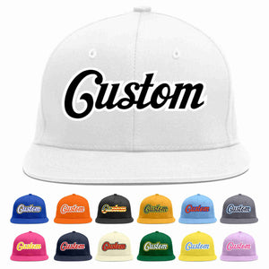 Custom White Black-White Casual Sport Baseball Cap