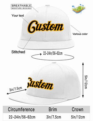 Custom White Black-Yellow Casual Sport Baseball Cap