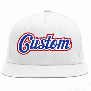 Custom White Royal-White Casual Sport Baseball Cap