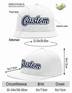 Custom White Navy-White Casual Sport Baseball Cap