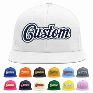 Custom White Navy-White Casual Sport Baseball Cap