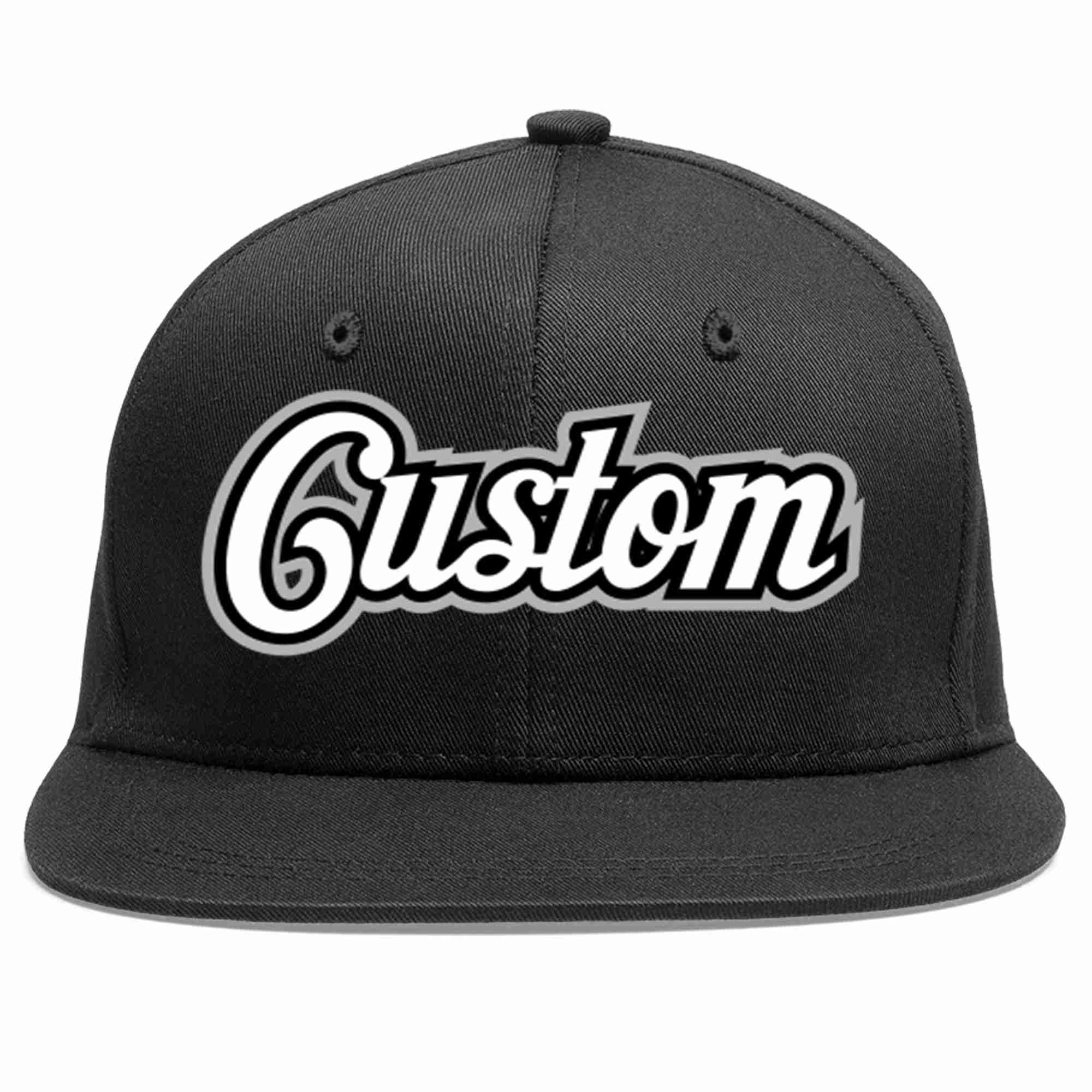 Casquette de baseball sport décontractée personnalisée noir blanc-noir