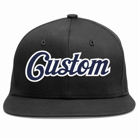 Custom Black Navy-White Casual Sport Baseball Cap