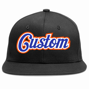 Casquette de baseball sport décontractée noire royale-blanche personnalisée