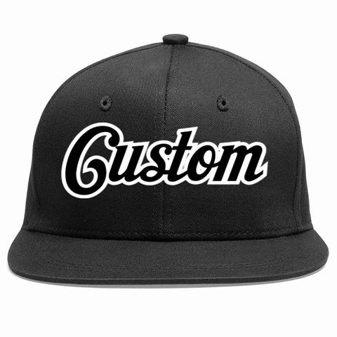 Custom Black Black-White Casual Sport Baseball Cap