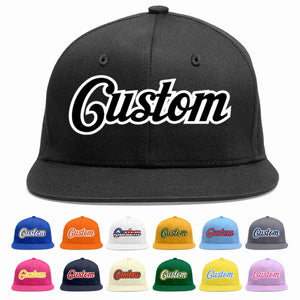 Custom Black Black-White Casual Sport Baseball Cap