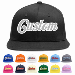 Custom Black Gray-White Casual Sport Baseball Cap