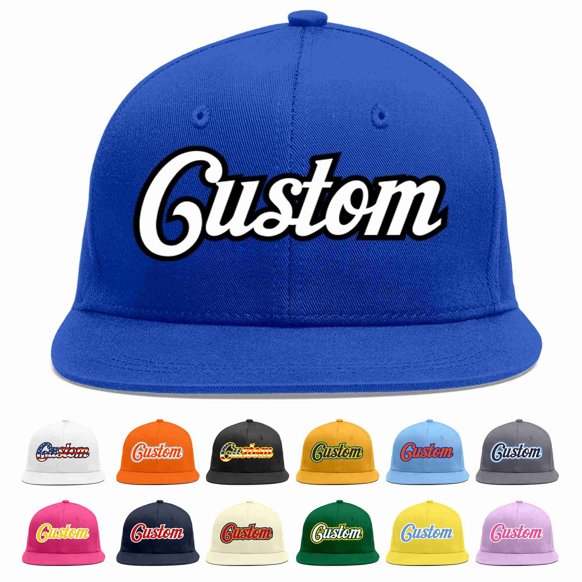 Custom Royal White-Black Casual Sport Baseball Cap