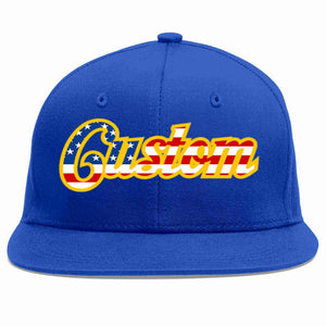 Custom Royal USA-Gold Casual Sport Baseball Cap