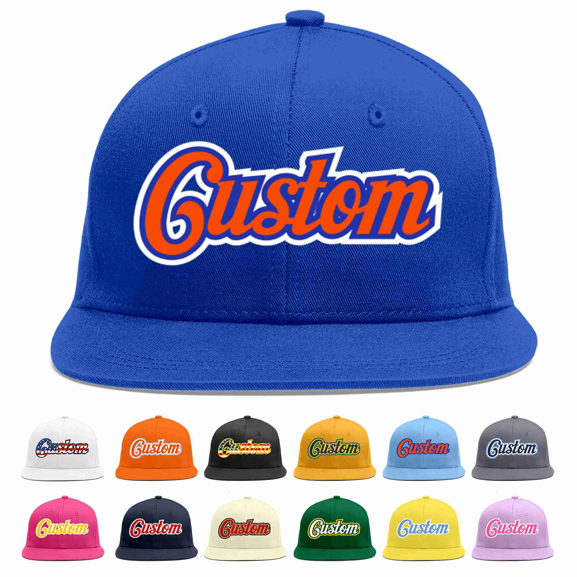 Custom Royal Orange-Royal Casual Sport Baseball Cap