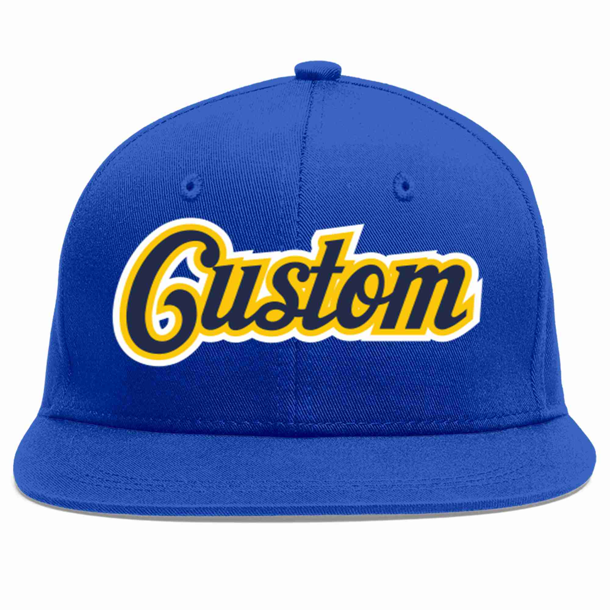 Custom Royal Navy-Gold Casual Sport Baseball Cap