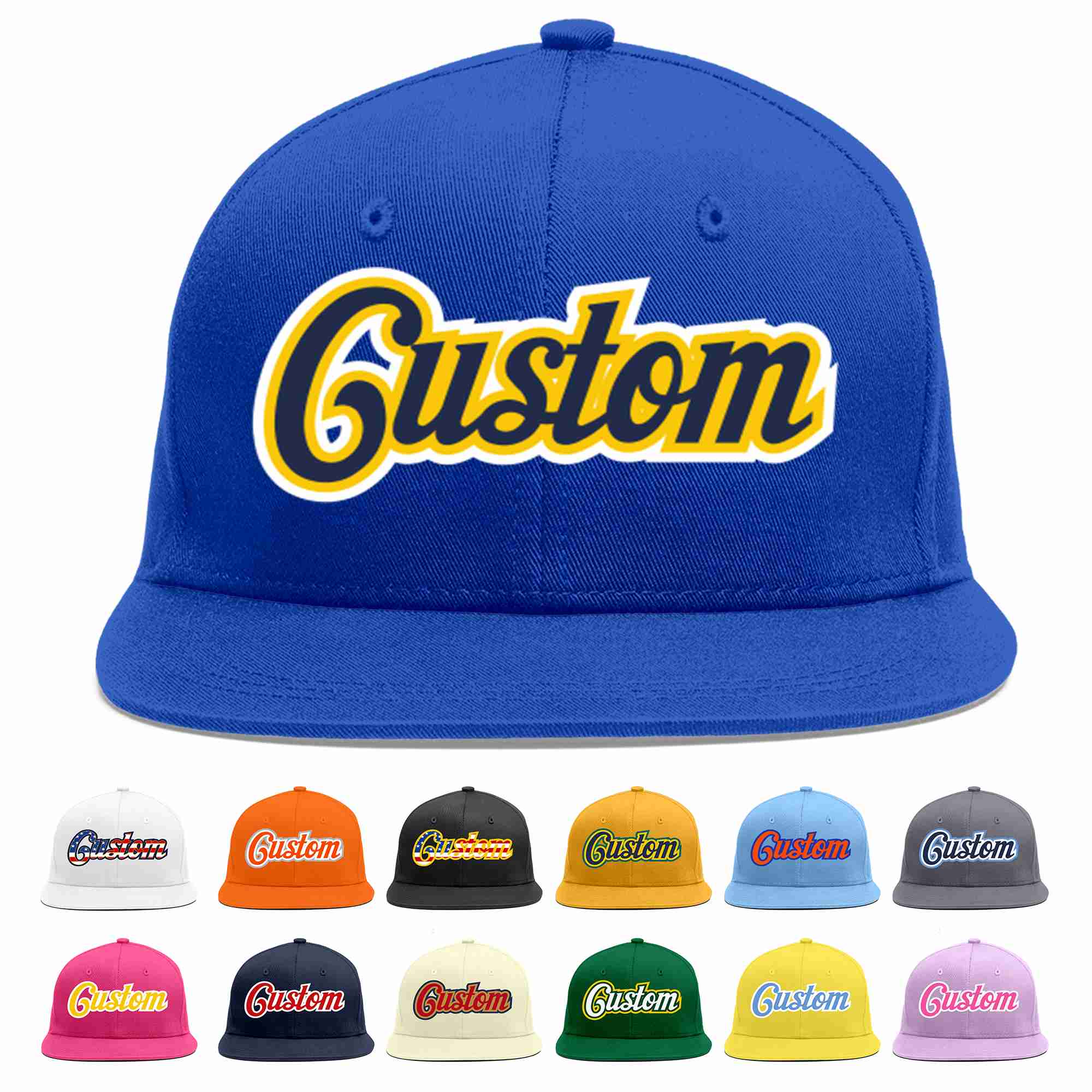 Custom Royal Navy-Gold Casual Sport Baseball Cap