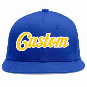 Casquette de baseball sport décontractée Royal Gold-White personnalisée