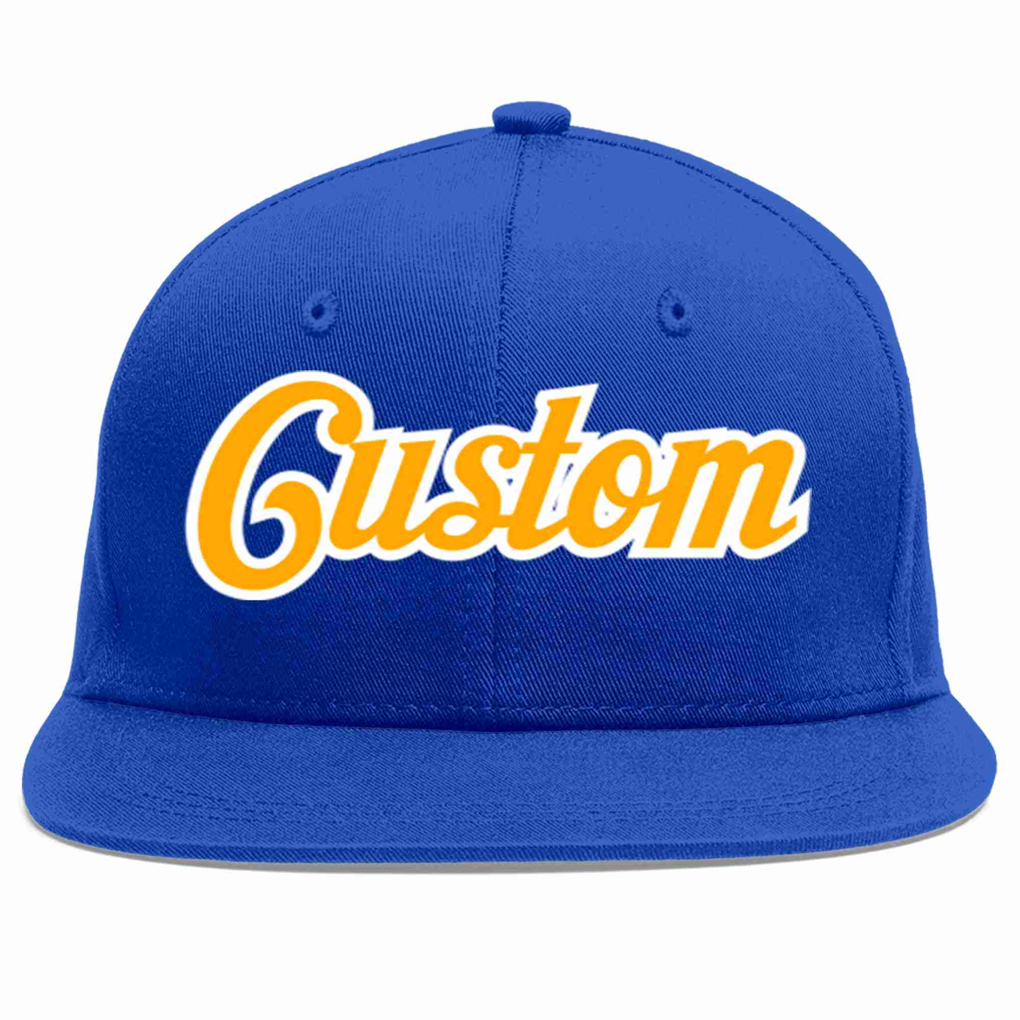 Custom Royal Yellow-White Casual Sport Baseball Cap