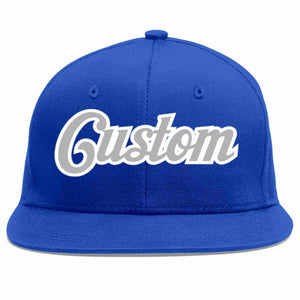 Custom Royal Gray-White Casual Sport Baseball Cap