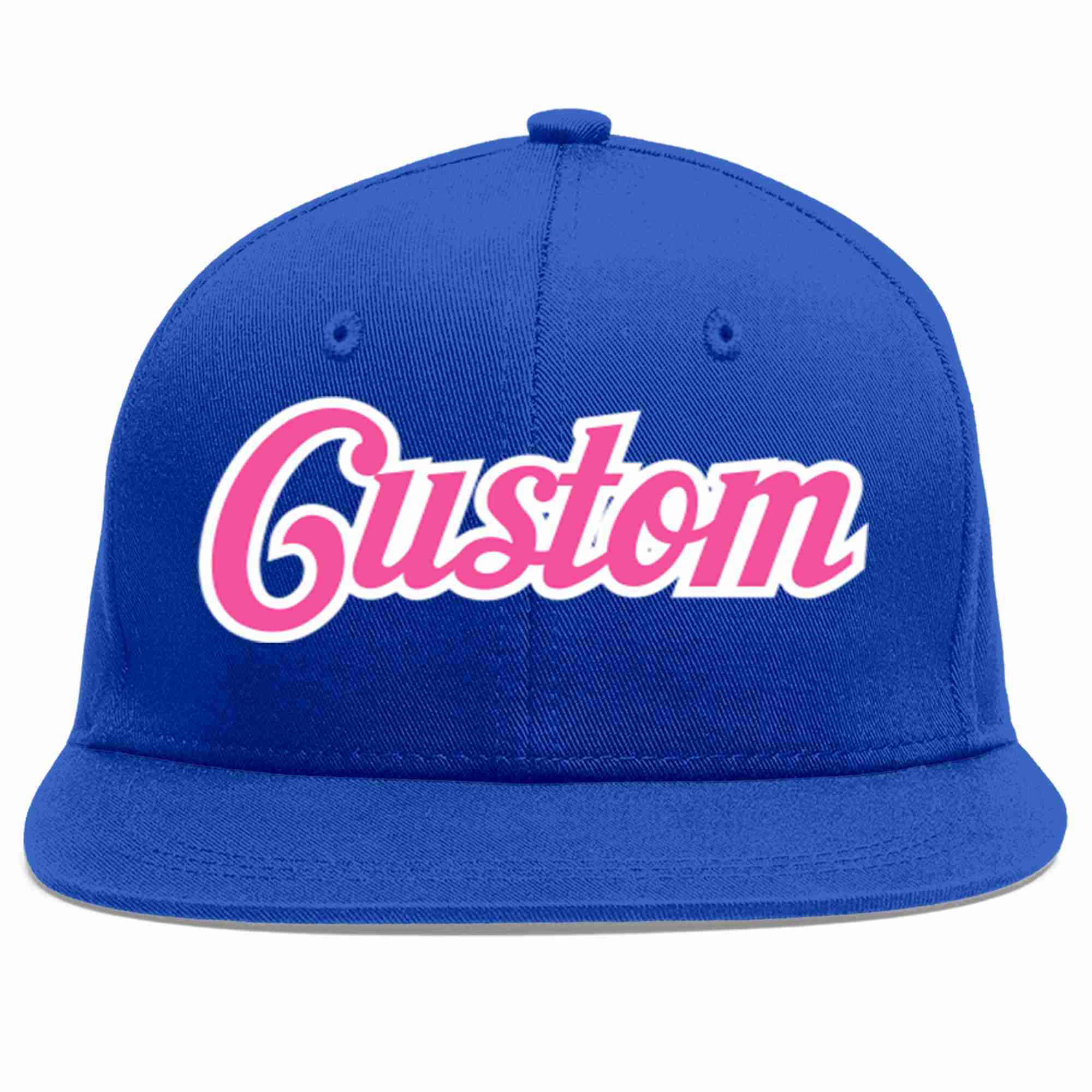 Custom Royal Pink-White Casual Sport Baseball Cap