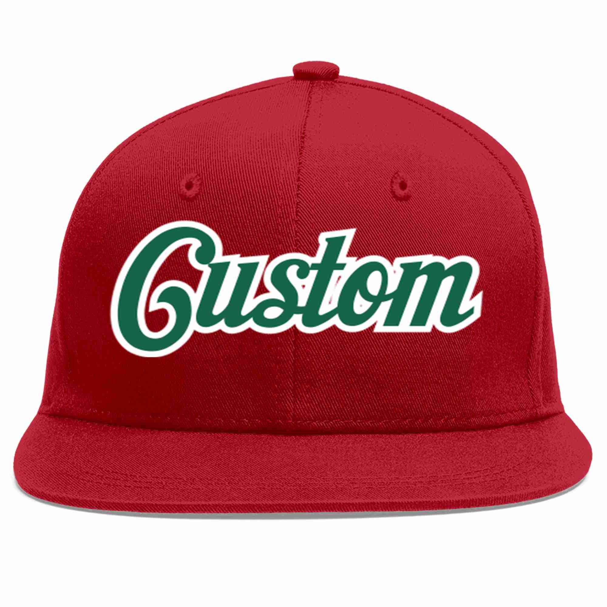 Custom Red Kelly Green-White Casual Sport Baseball Cap