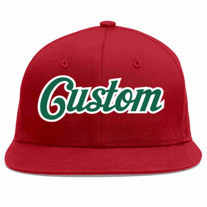 Casquette de baseball sport décontractée rouge Kelly vert-blanc personnalisée