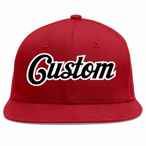 Casquette de baseball sport décontractée rouge noir-blanc personnalisée