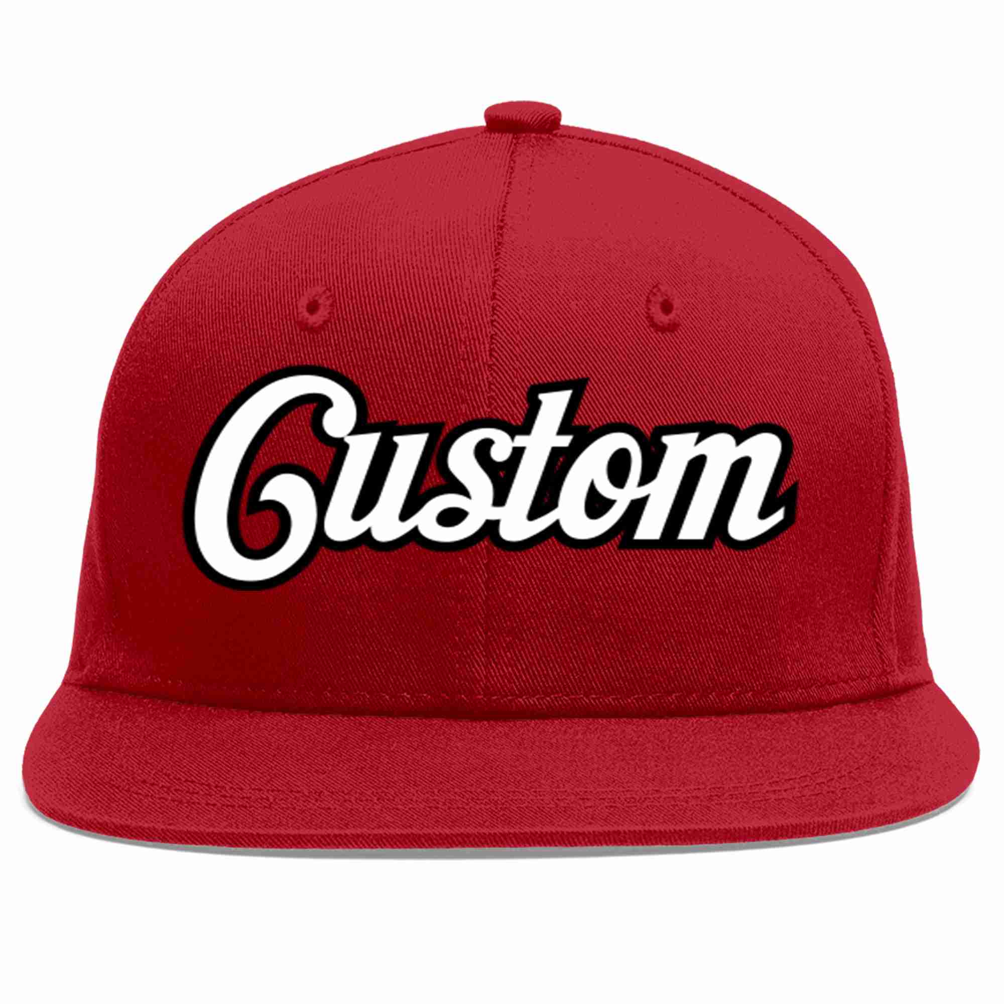 Casquette de baseball sport décontractée rouge blanc-noir personnalisée