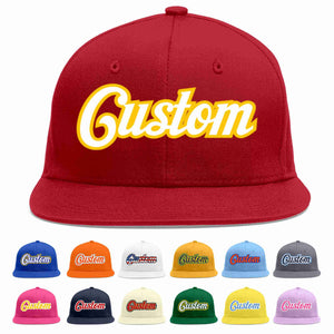 Custom Red White-Gold Casual Sport Baseball Cap