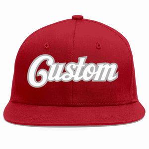 Custom Red White-Gray Casual Sport Baseball Cap