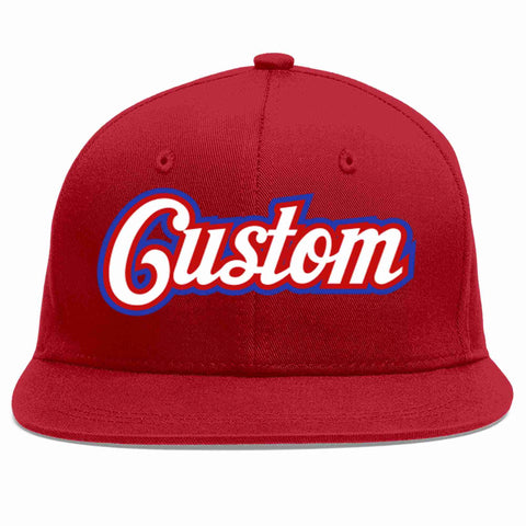 Custom Red White-Red Casual Sport Baseball Cap
