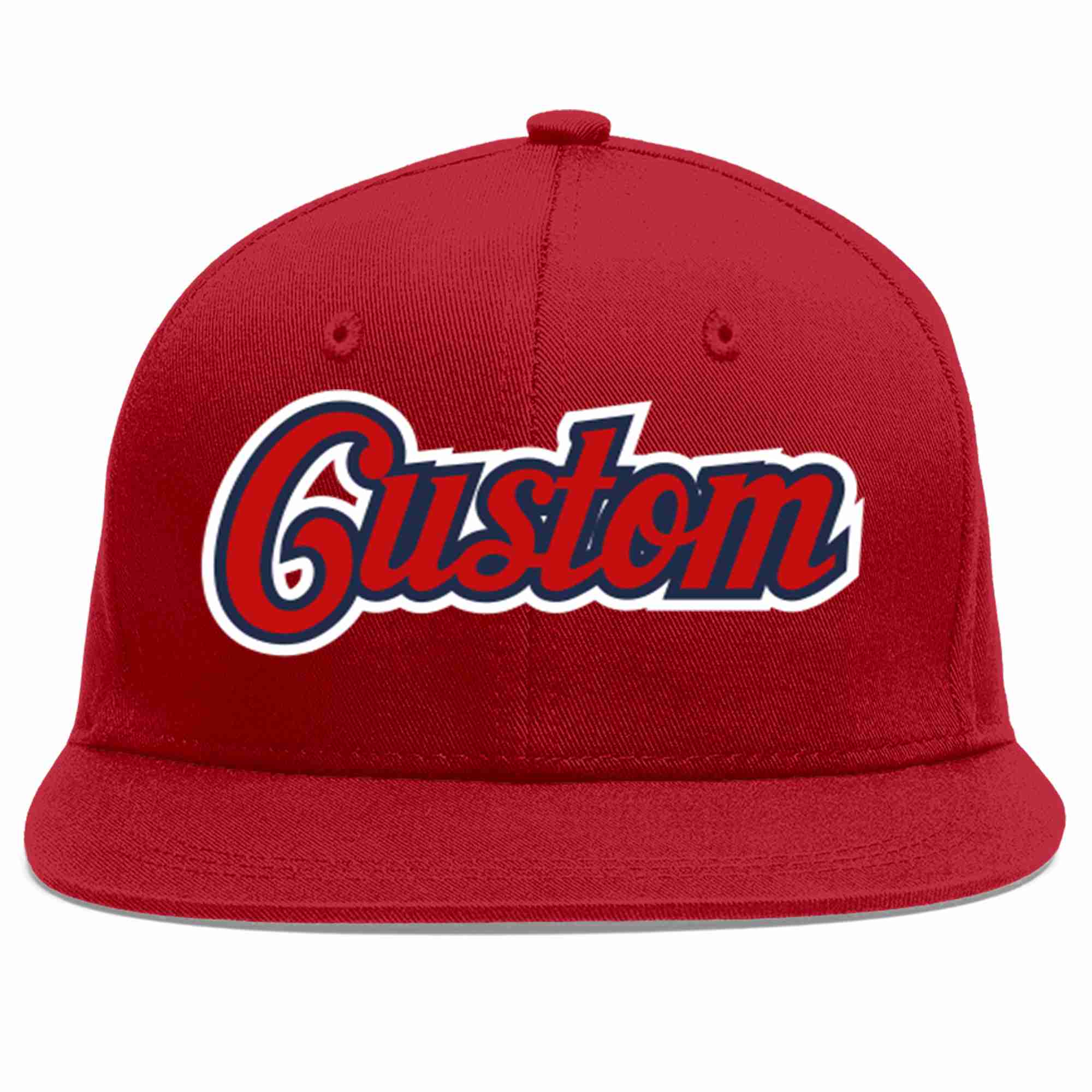 Custom Red Red-Navy Casual Sport Baseball Cap