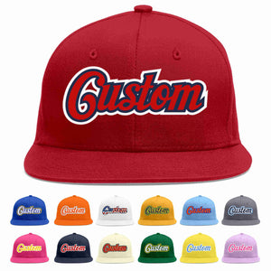 Custom Red Red-Navy Casual Sport Baseball Cap